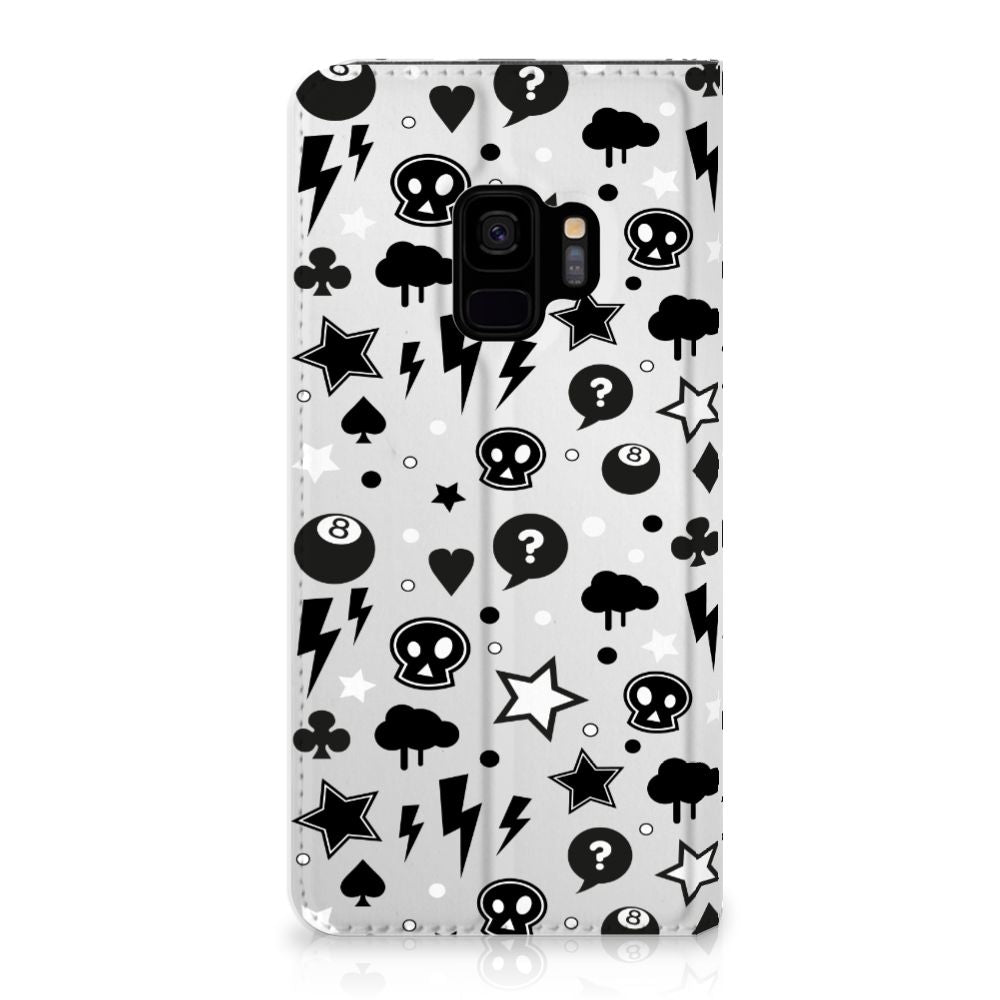 Mobiel BookCase Samsung Galaxy S9 Silver Punk