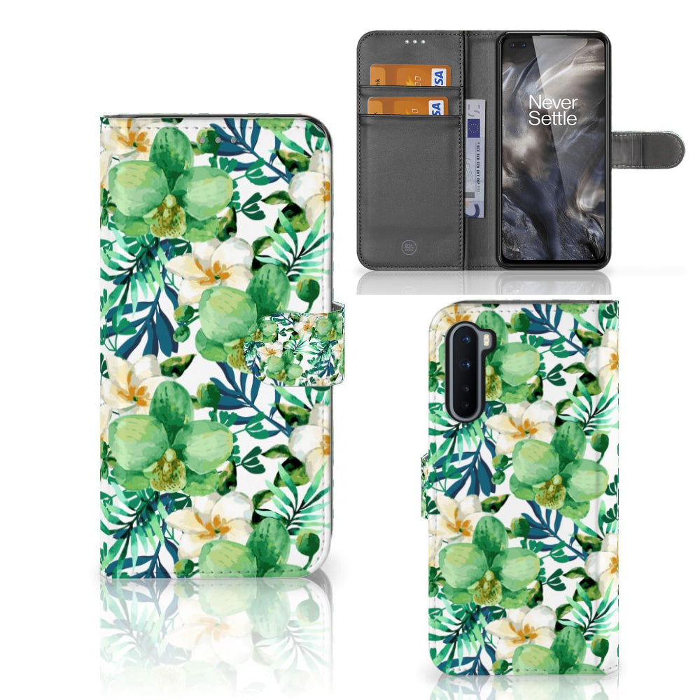 OnePlus Nord Hoesje Orchidee Groen