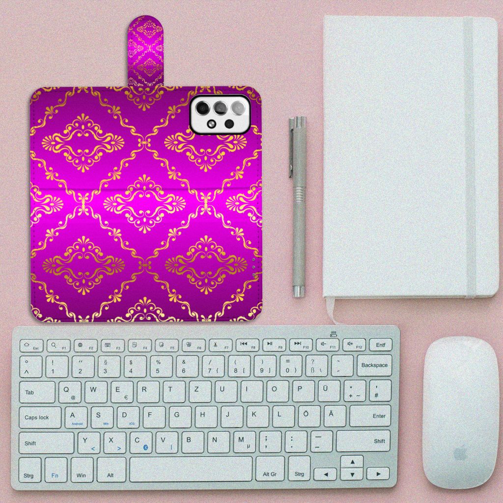 Wallet Case Samsung Galaxy A73 5G Barok Roze