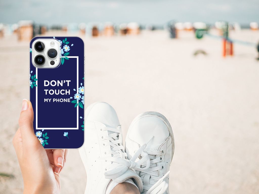 iPhone 14 Pro Max Silicone-hoesje Flowers Blue DTMP B2C Telecom