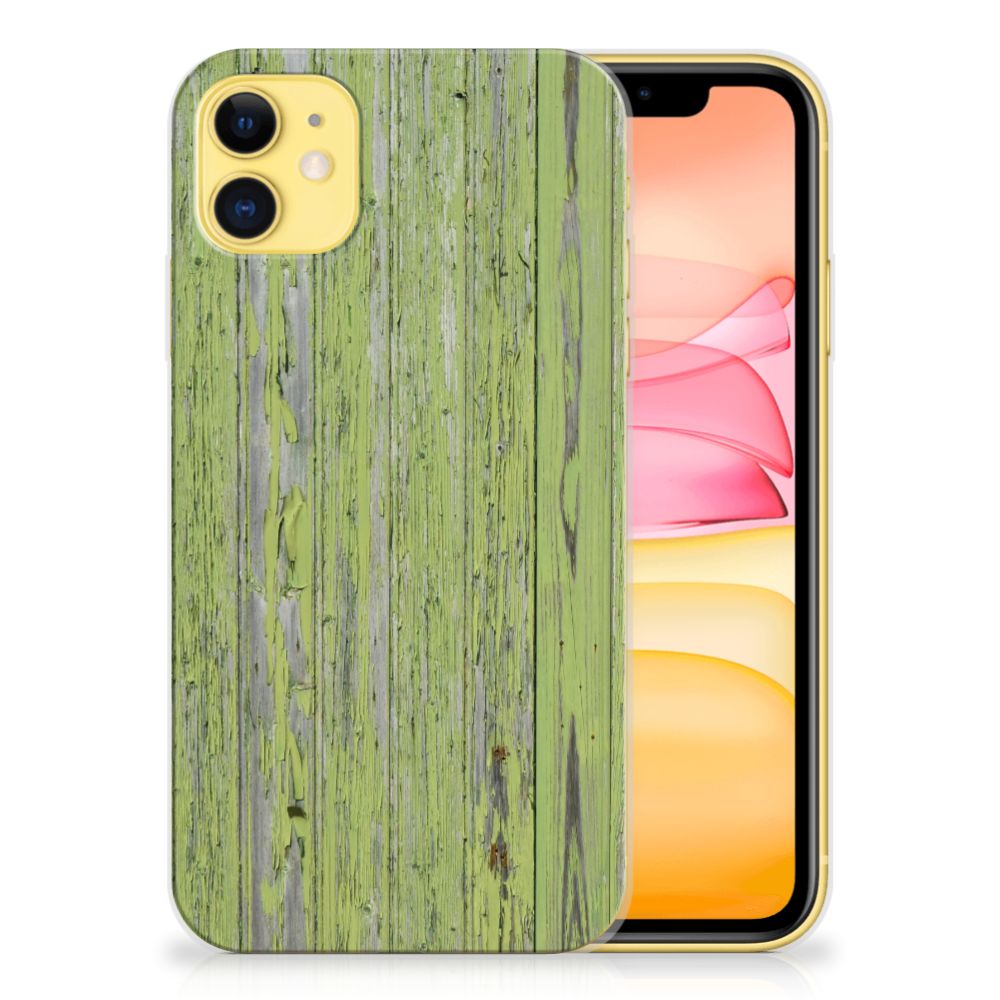 Apple iPhone 11 Bumper Hoesje Green Wood