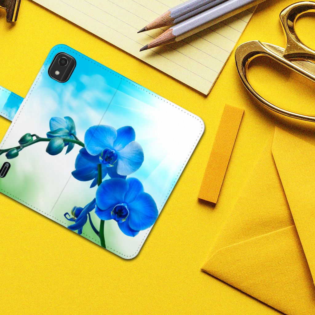 Nokia C2 2nd Edition Hoesje Orchidee Blauw - Cadeau voor je Moeder