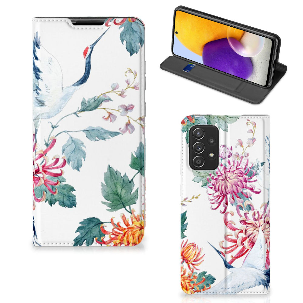 Samsung Galaxy A72 (5G/4G) Hoesje maken Bird Flowers