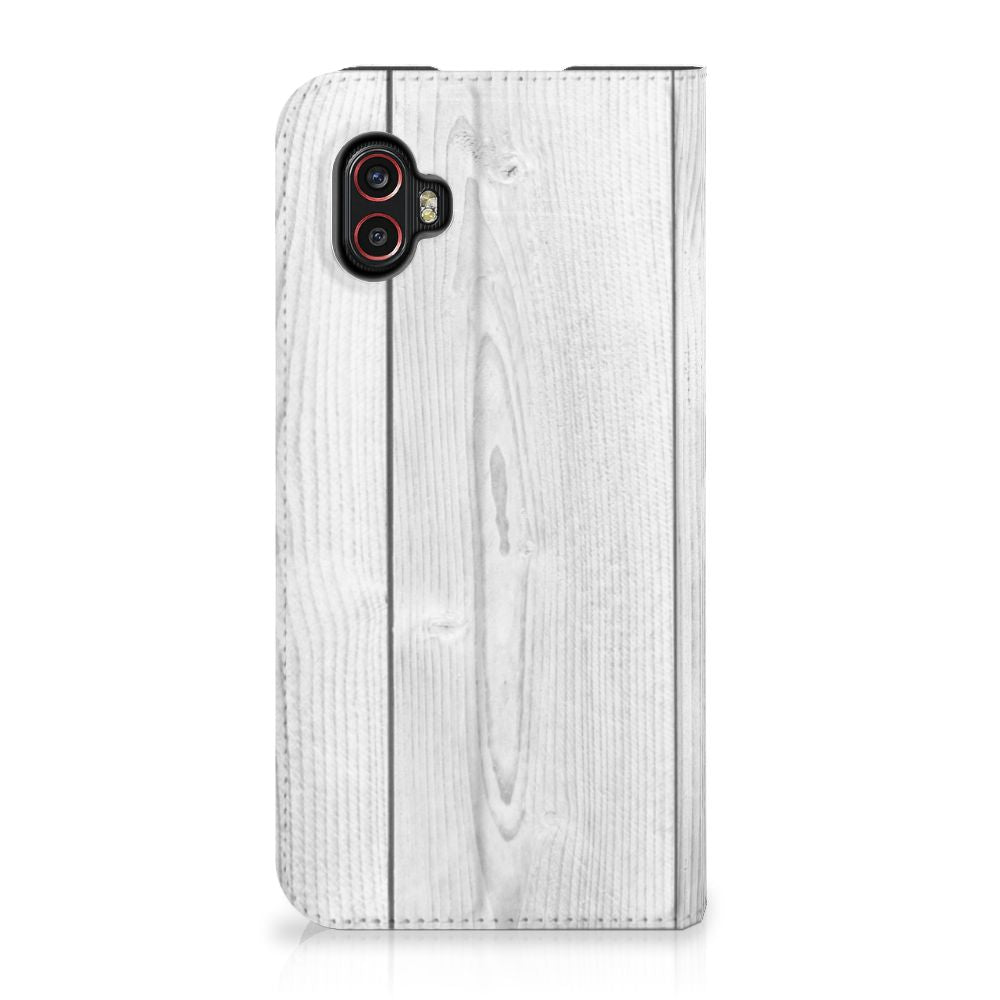 Samsung Galaxy Xcover 6 Pro Book Wallet Case White Wood - B2C Telecom