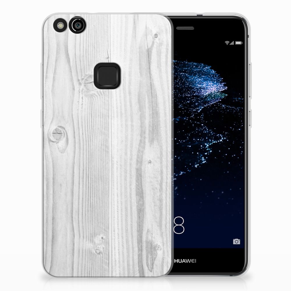 Huawei P10 Lite Bumper Hoesje White Wood