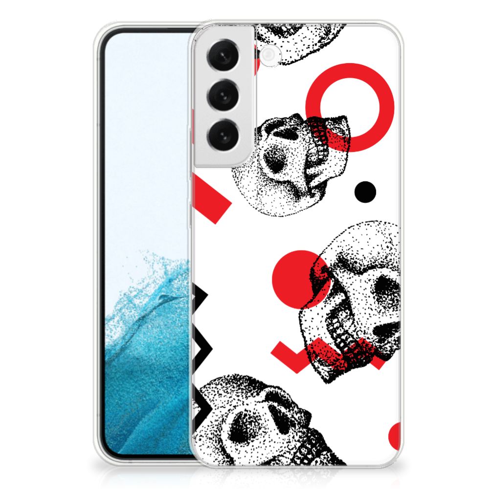 Silicone Back Case Samsung Galaxy S22 Plus Skull Red