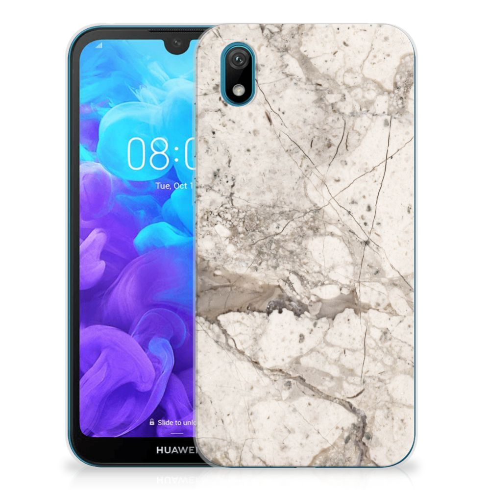 Huawei Y5 (2019) TPU Siliconen Hoesje Marmer Beige