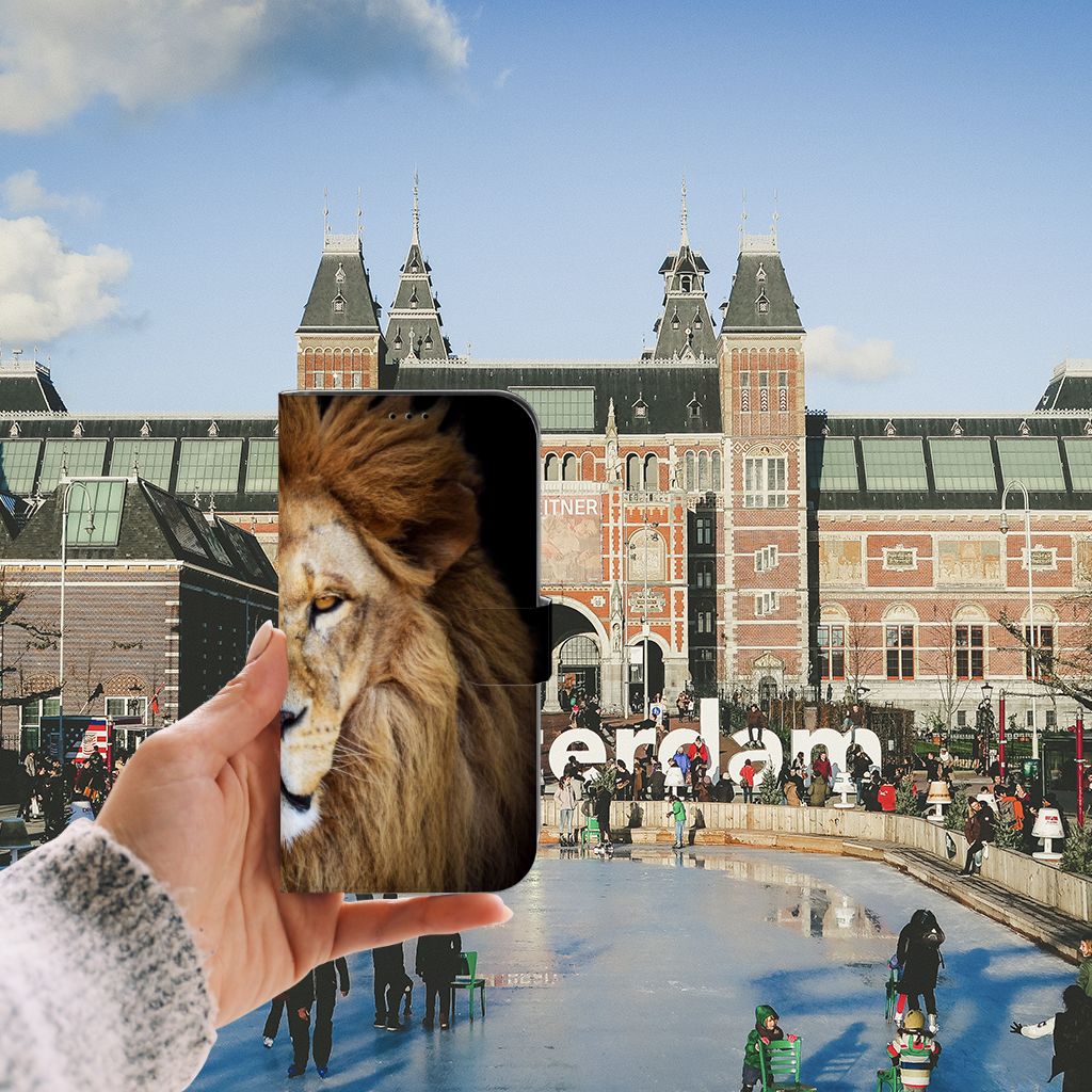 iPhone 13 Pro Max Telefoonhoesje met Pasjes Leeuw