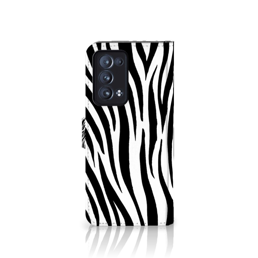 OPPO Reno 6 Pro Plus 5G Telefoonhoesje met Pasjes Zebra