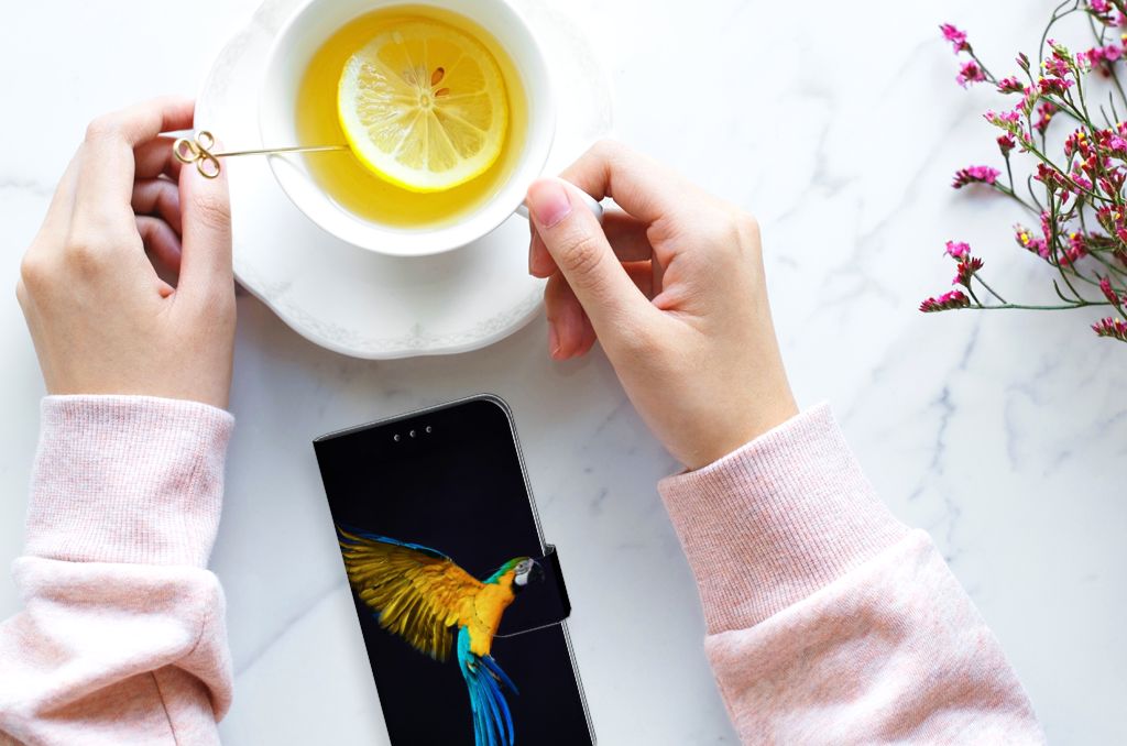 Samsung Galaxy M10 Telefoonhoesje met Pasjes Papegaai