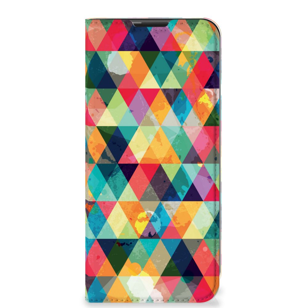 Motorola Moto G9 Play Hoesje met Magneet Geruit - B2C Telecom