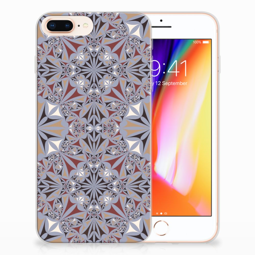 Apple iPhone 7 Plus | 8 Plus TPU Siliconen Hoesje Flower Tiles