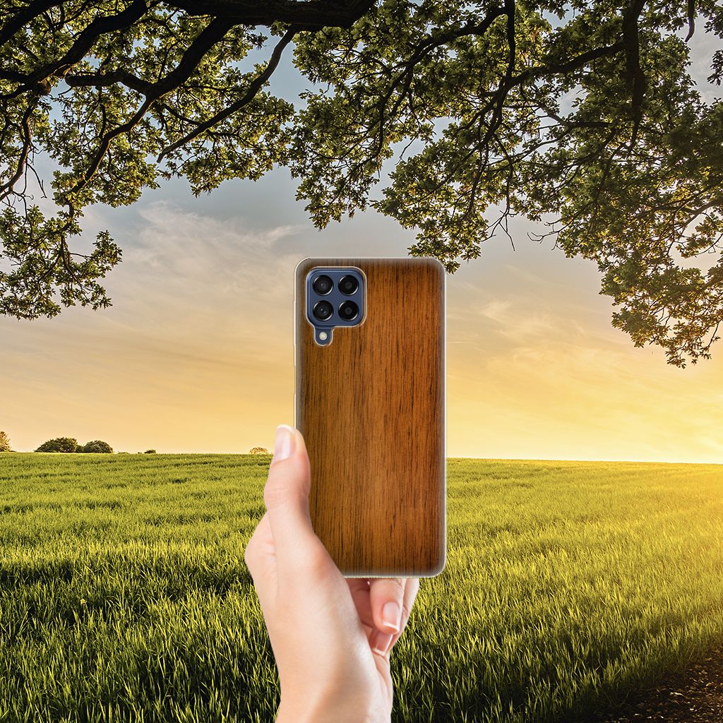 Samsung Galaxy M53 Bumper Hoesje Donker Hout