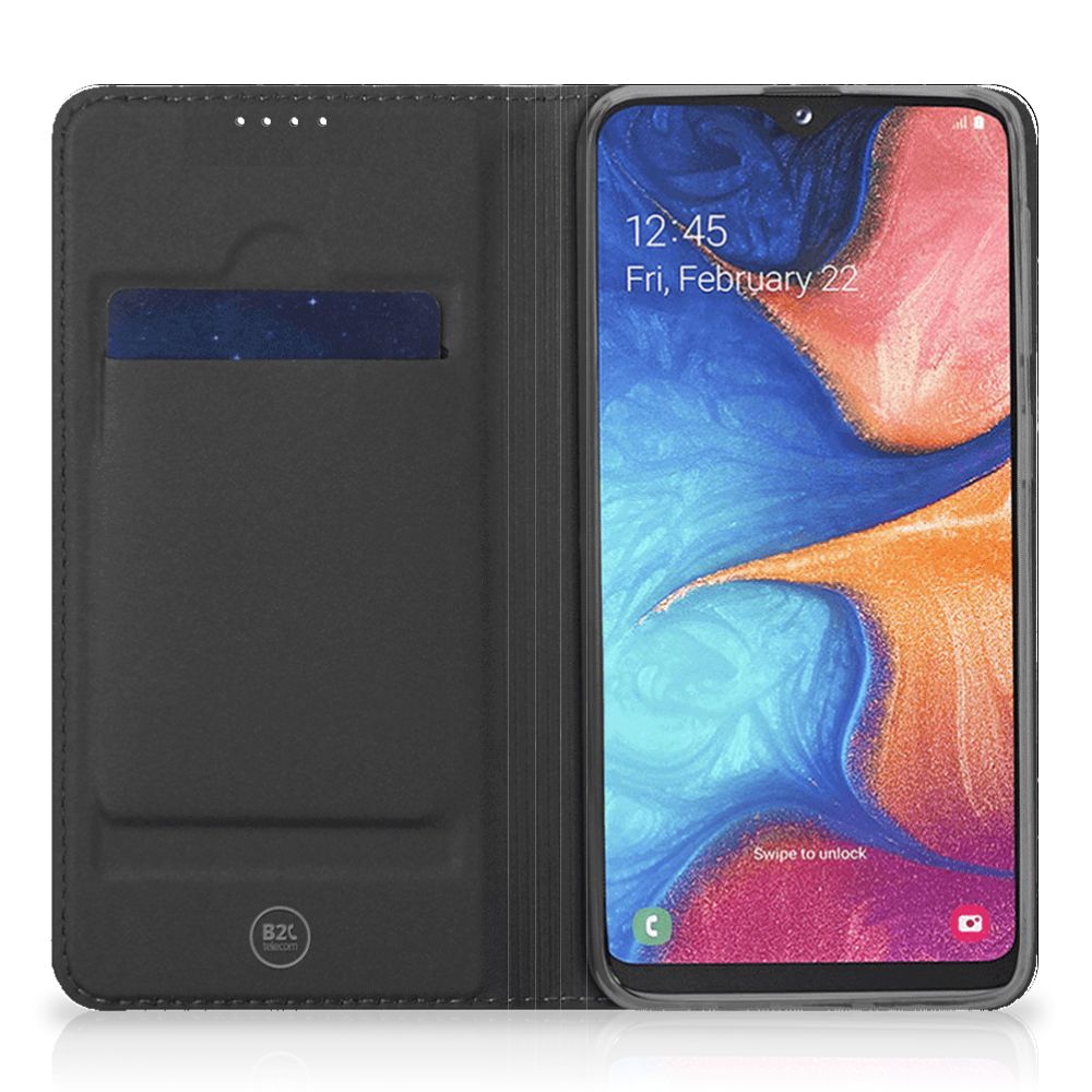 Samsung Galaxy A20e Standcase Marmer Zwart - Origineel Cadeau Vader