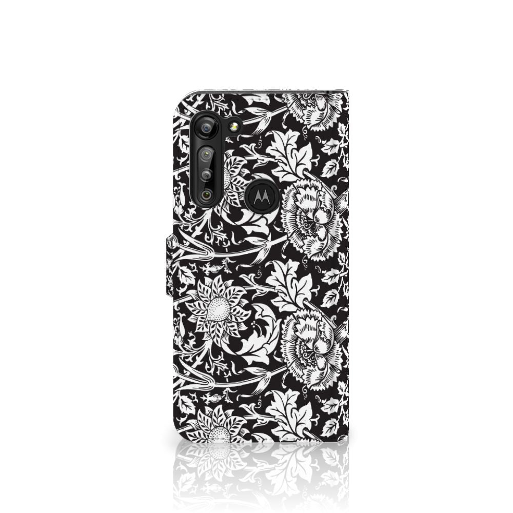 Motorola G8 Power Hoesje Black Flowers