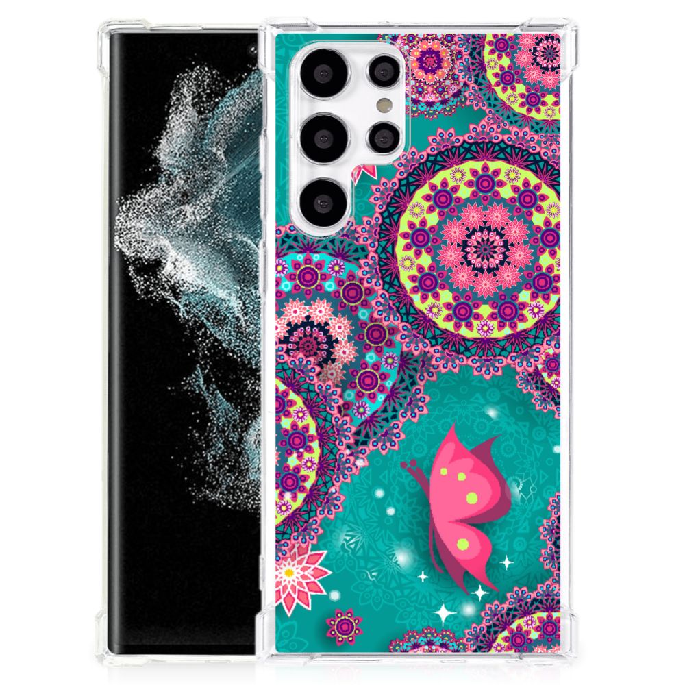 Samsung Galaxy S22 Ultra Back Cover Cirkels en Vlinders B2C Telecom