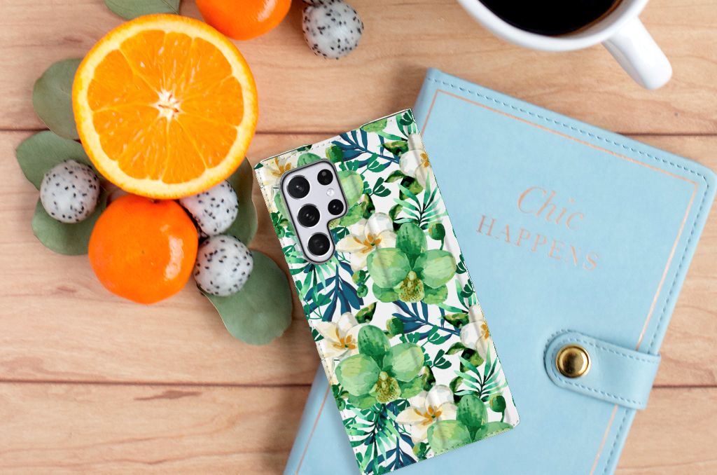 Samsung Galaxy S22 Ultra Smart Cover Orchidee Groen - B2C Telecom