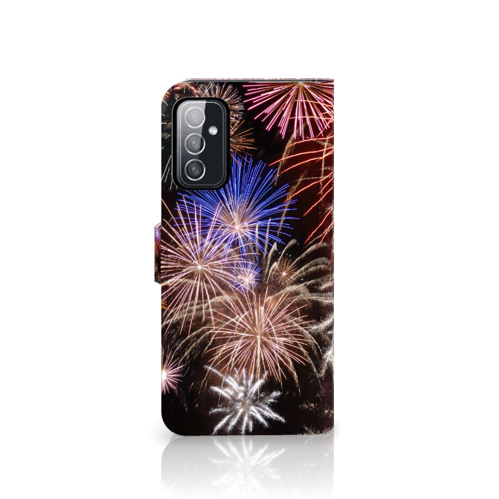 Samsung Galaxy M52 Wallet Case met Pasjes Vuurwerk