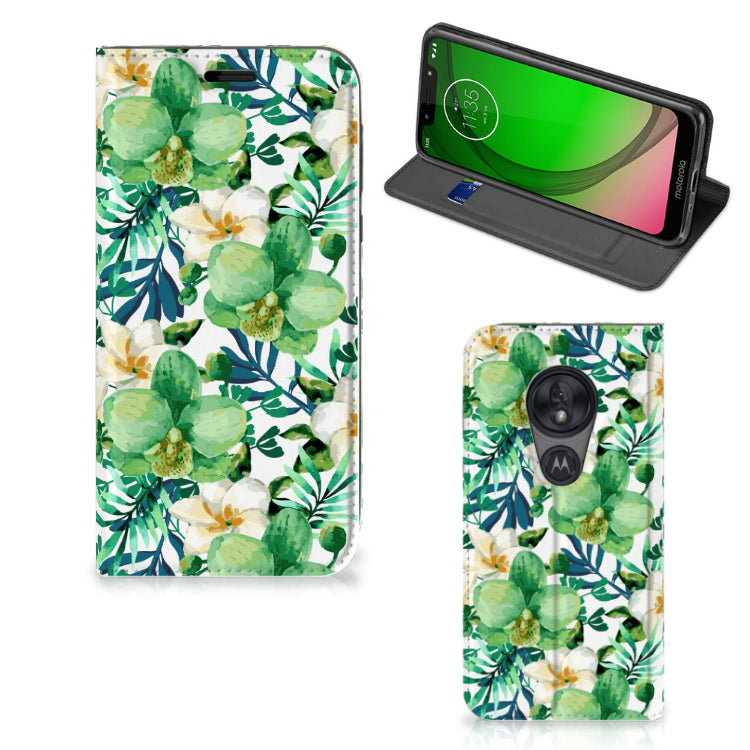 Motorola Moto G7 Play Smart Cover Orchidee Groen