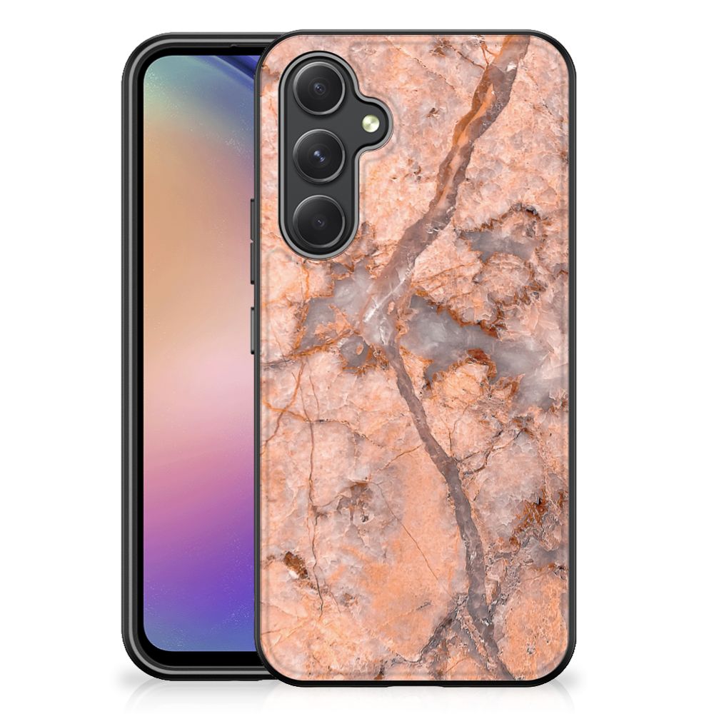 Samsung Galaxy A54 Marmeren Print Telefoonhoesje Marmer Oranje