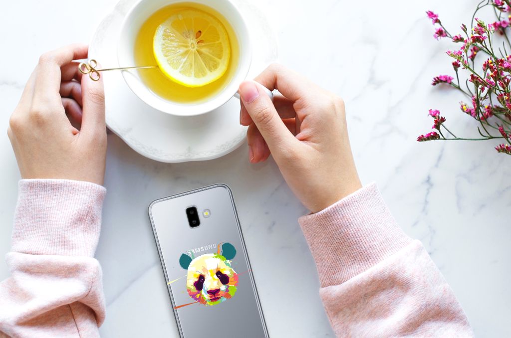 Samsung Galaxy J6 Plus (2018) Telefoonhoesje met Naam Panda Color