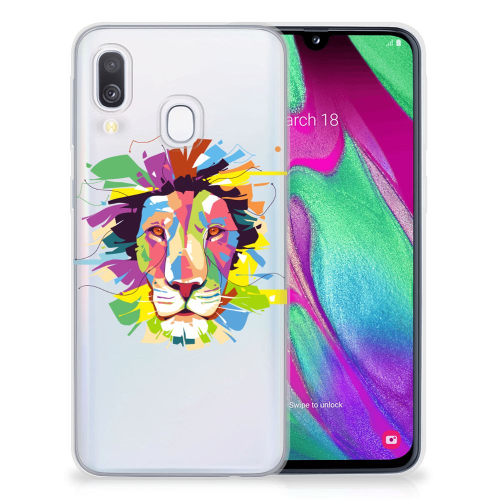 Samsung Galaxy A40 Telefoonhoesje met Naam Lion Color