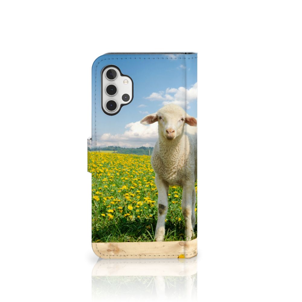 Samsung Galaxy A32 4G Telefoonhoesje met Pasjes Schaap en Lammetje