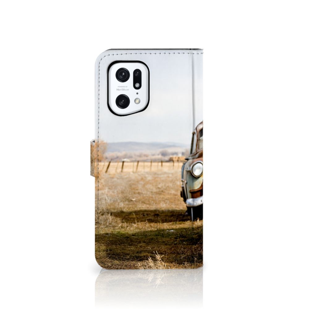 OPPO Find X5 Pro Telefoonhoesje met foto Vintage Auto