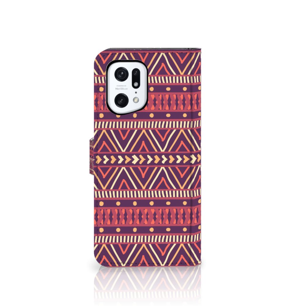OPPO Find X5 Pro Telefoon Hoesje Aztec Paars