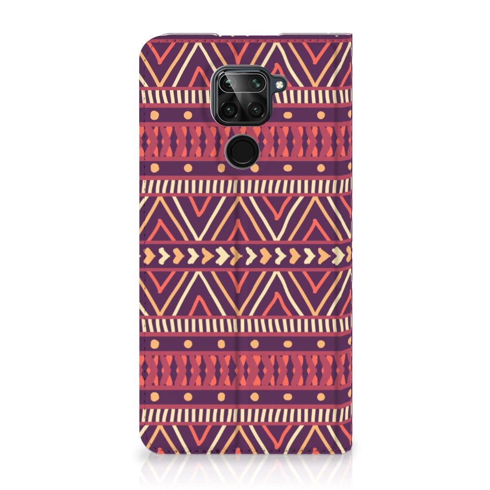 Xiaomi Redmi Note 9 Hoesje met Magneet Aztec Paars - B2C Telecom