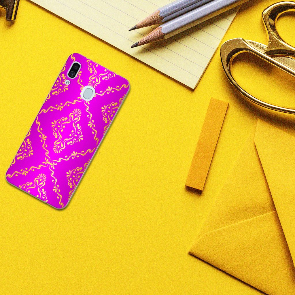 Siliconen Hoesje Samsung Galaxy A30 Barok Roze