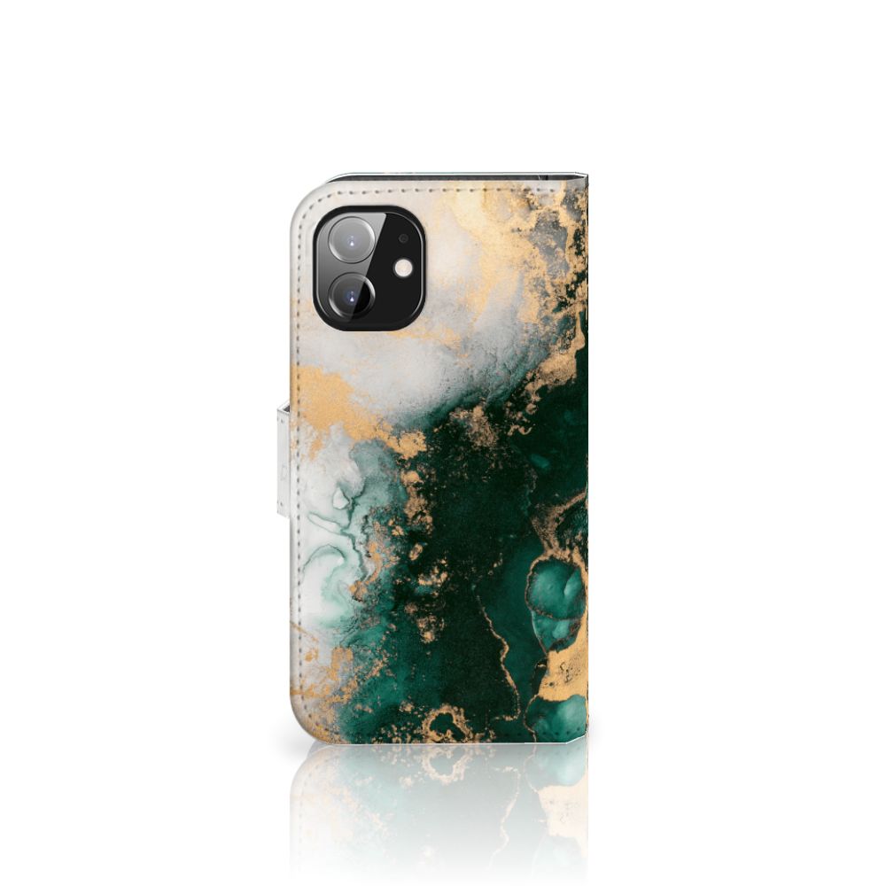 Bookcase voor Apple iPhone 12 Mini Marmer Groen