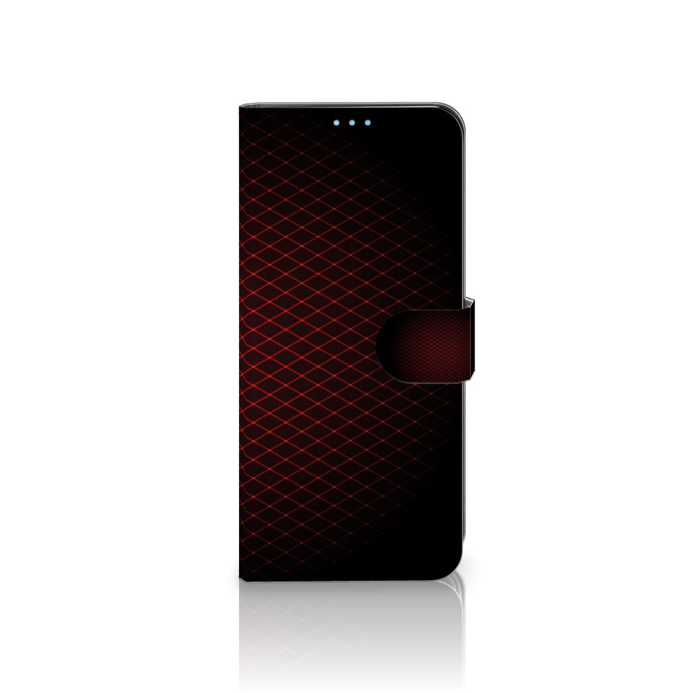 OPPO A72 | OPPO A52 Telefoon Hoesje Geruit Rood met zwart en rood ruitpatroon, minimalistisch design.