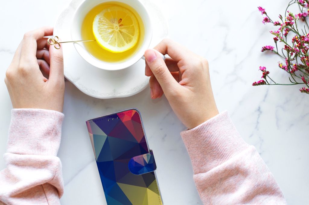 Samsung Galaxy M10 Book Case Polygon Dark