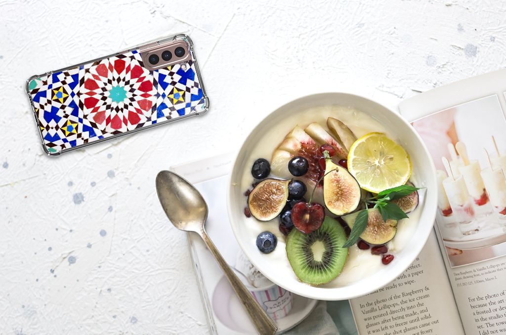 Samsung Galaxy S21 Plus Anti-Shock Hoesje Mozaïek B2C Telecom
