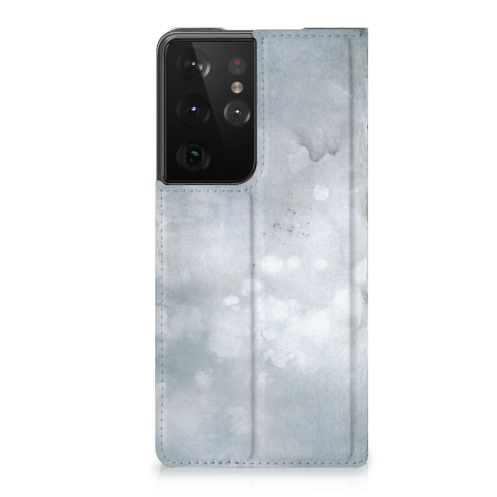 Bookcase Samsung Galaxy S21 Ultra Painting Grey - B2C Telecom