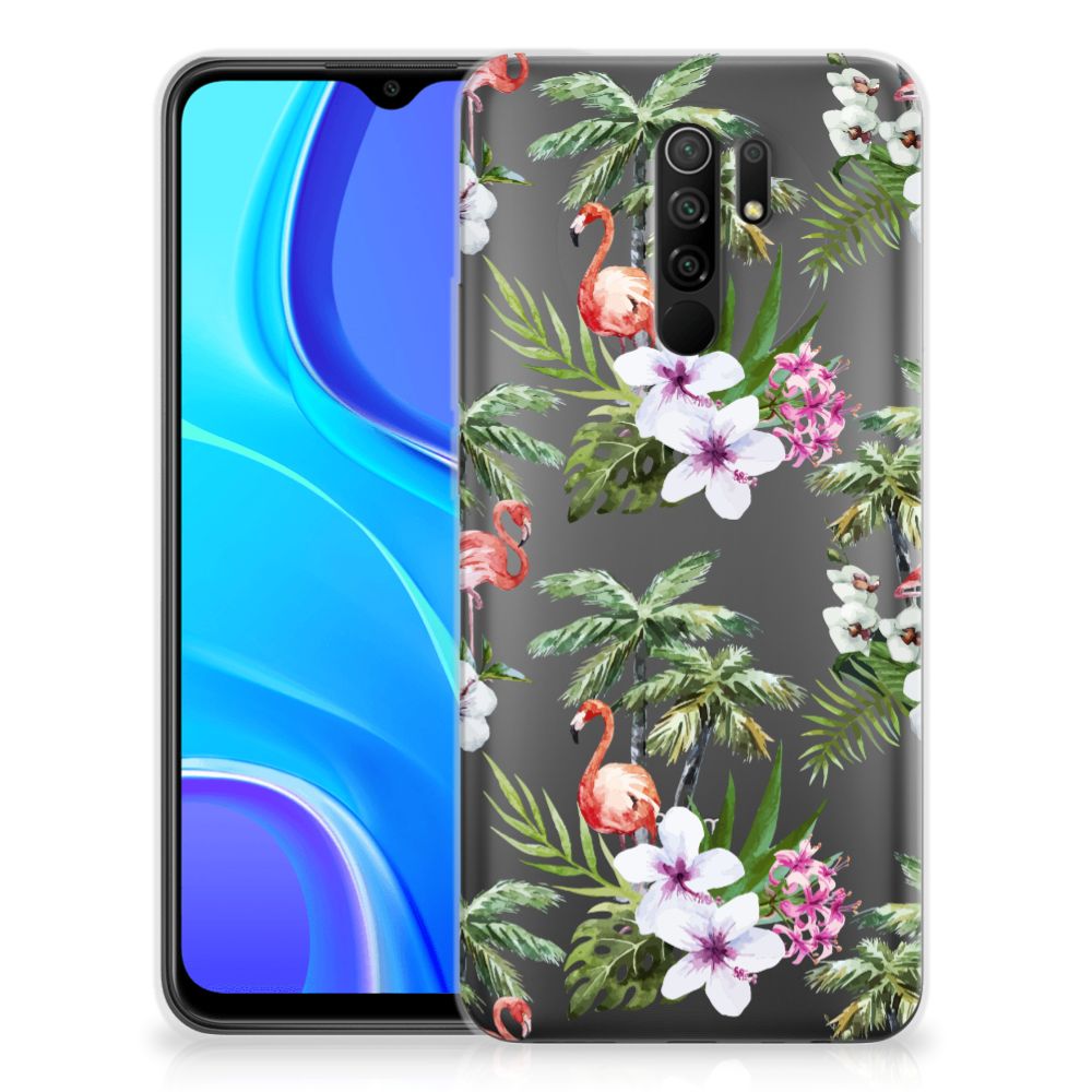 Xiaomi Redmi 9 TPU Hoesje Flamingo Palms B2C Telecom