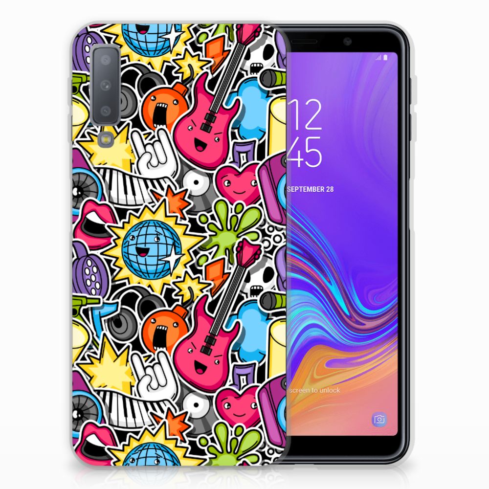 Samsung Galaxy A7 (2018) Silicone Back Cover Punk Rock