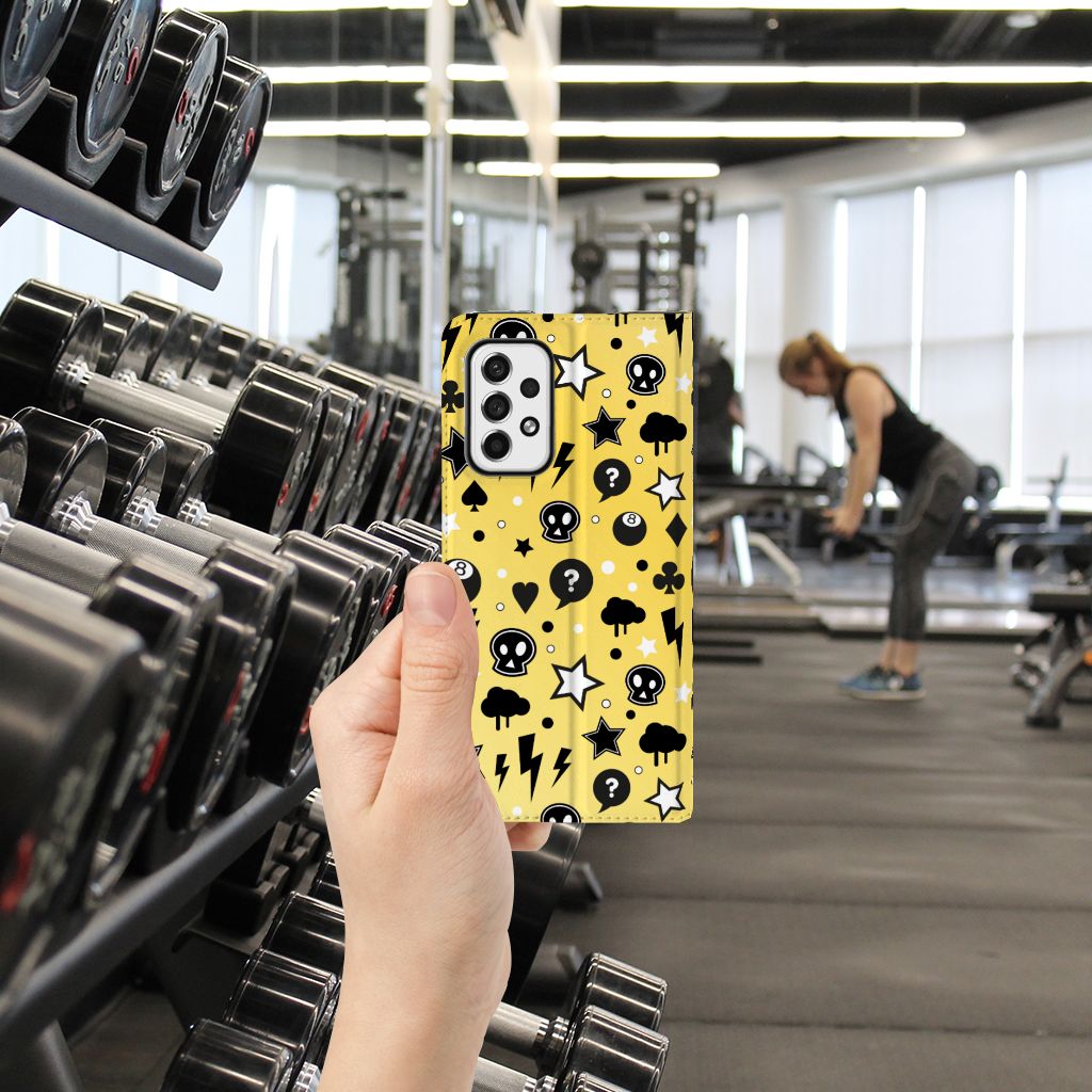 Mobiel BookCase Samsung Galaxy A73 Punk Geel - B2C Telecom