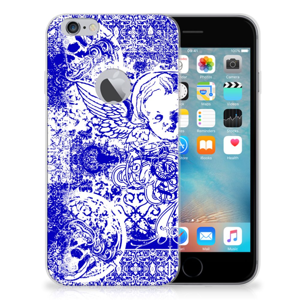 Silicone Back Case Apple iPhone 6 Plus | 6s Plus Angel Skull Blauw