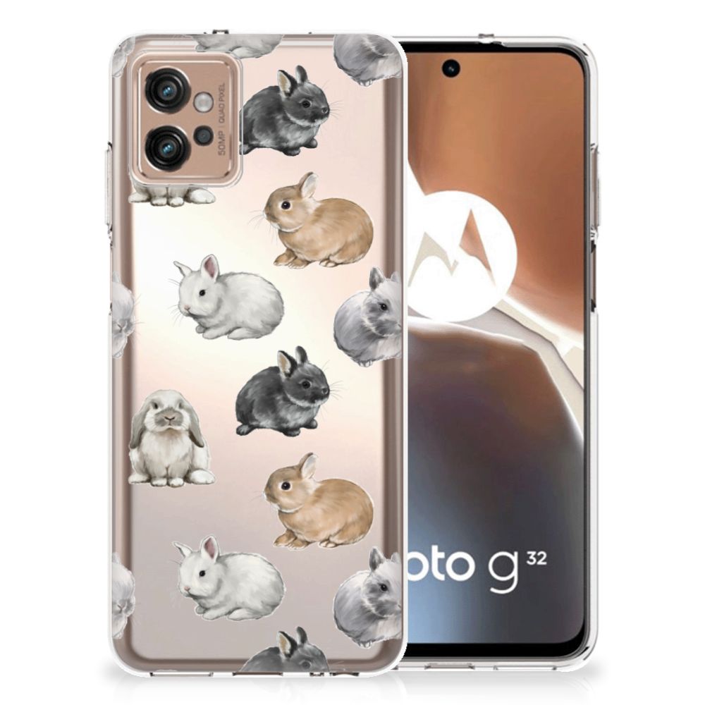 TPU Hoesje voor Motorola Moto G32 Konijntjes
