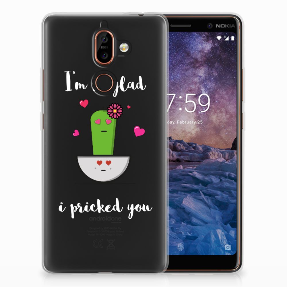 Nokia 7 Plus Telefoonhoesje met Naam Cactus Glad