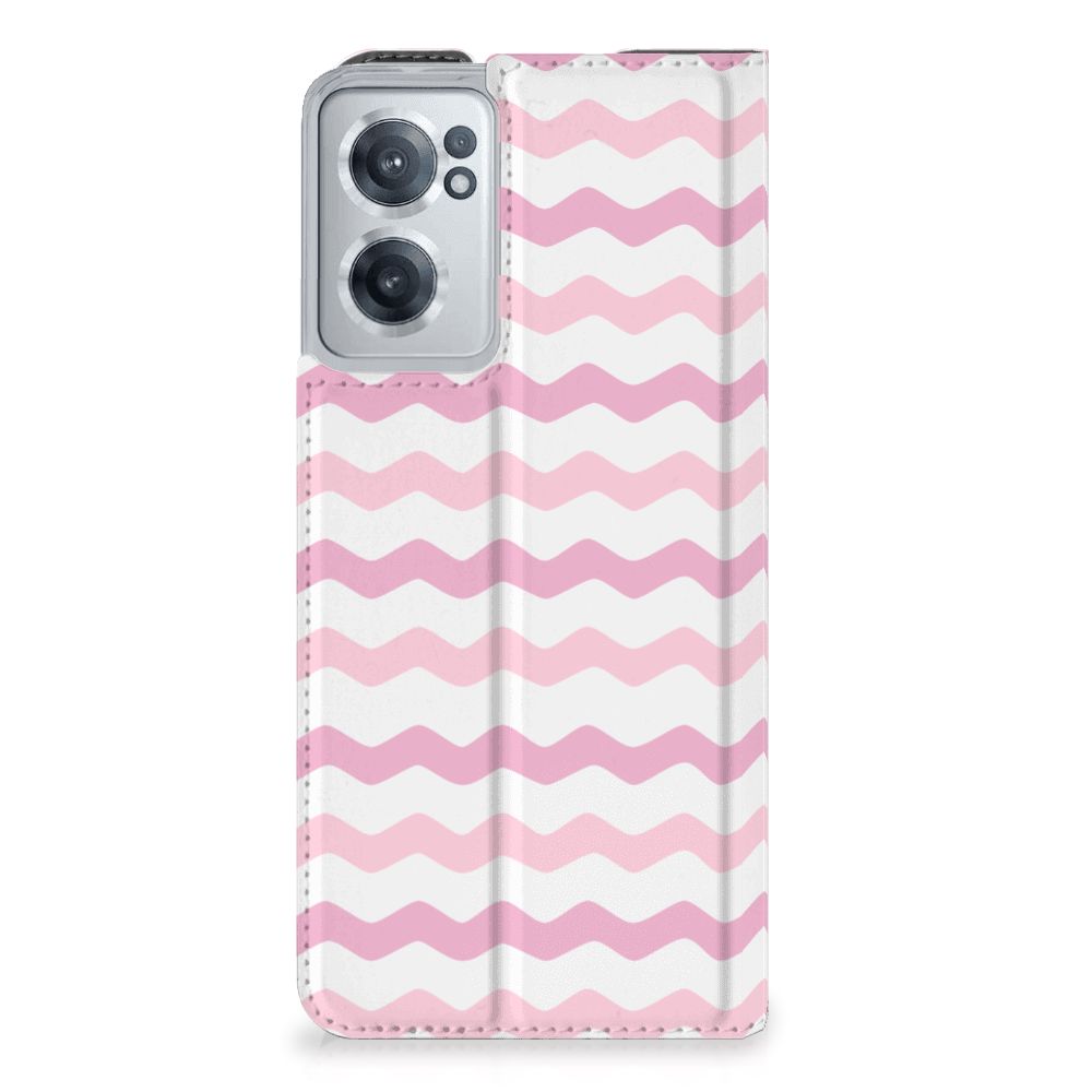 OnePlus Nord CE 2 5G Hoesje met Magneet Waves Roze - B2C Telecom