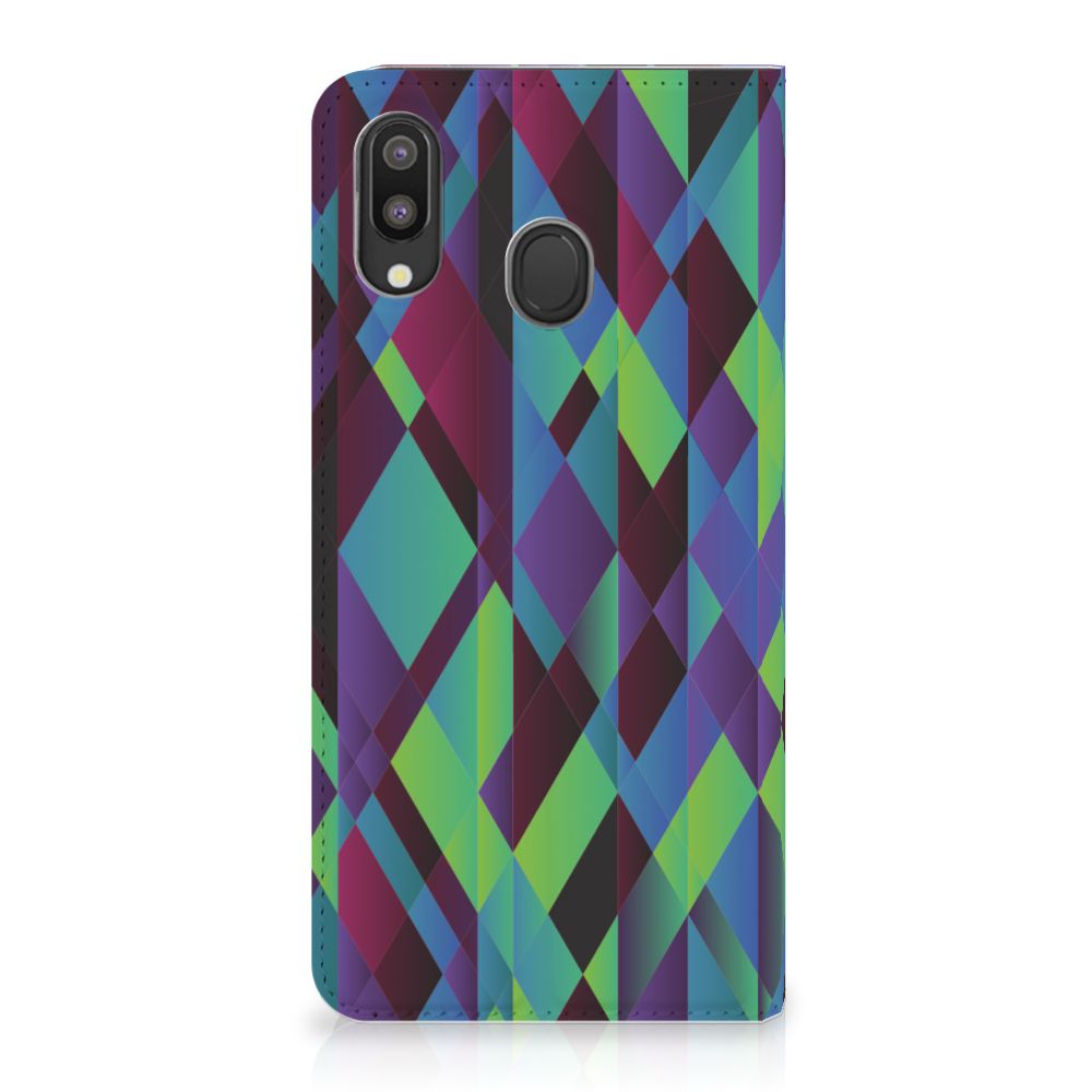 Samsung Galaxy M20 Stand Case Abstract Green Blue