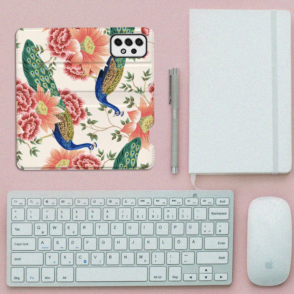 Hoesje maken voor Samsung Galaxy A73 Pink Peacock - B2C Telecom