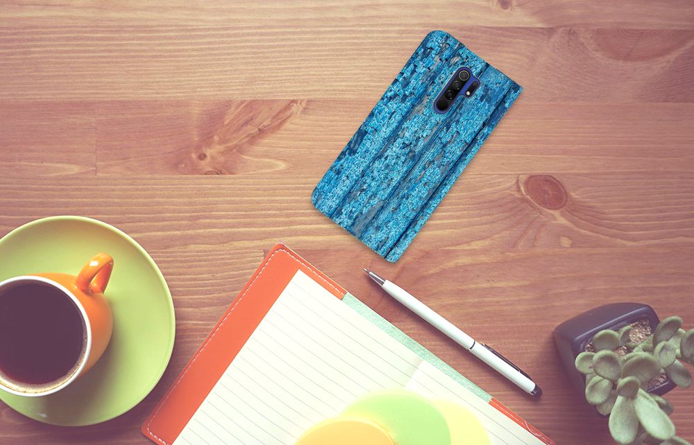 Xiaomi Redmi 9 Book Wallet Case Wood Blue - B2C Telecom