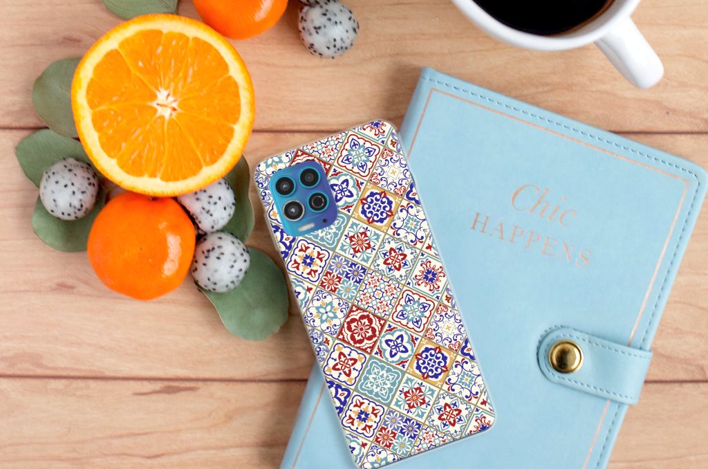Motorola Moto G100 TPU Siliconen Hoesje Tiles Color B2C Telecom