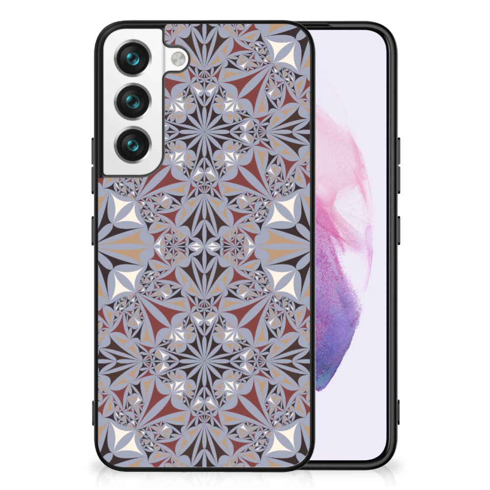 Samsung Galaxy S22 Marmeren Print Telefoonhoesje Flower Tiles B2C Telecom