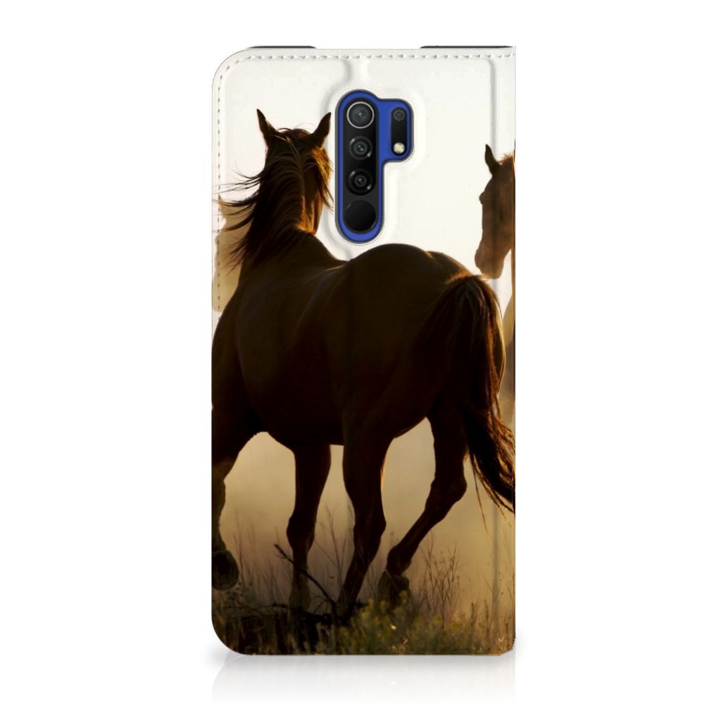 Xiaomi Redmi 9 Hoesje maken Design Cowboy met paardenprint op een stijlvolle smartphonehoes.