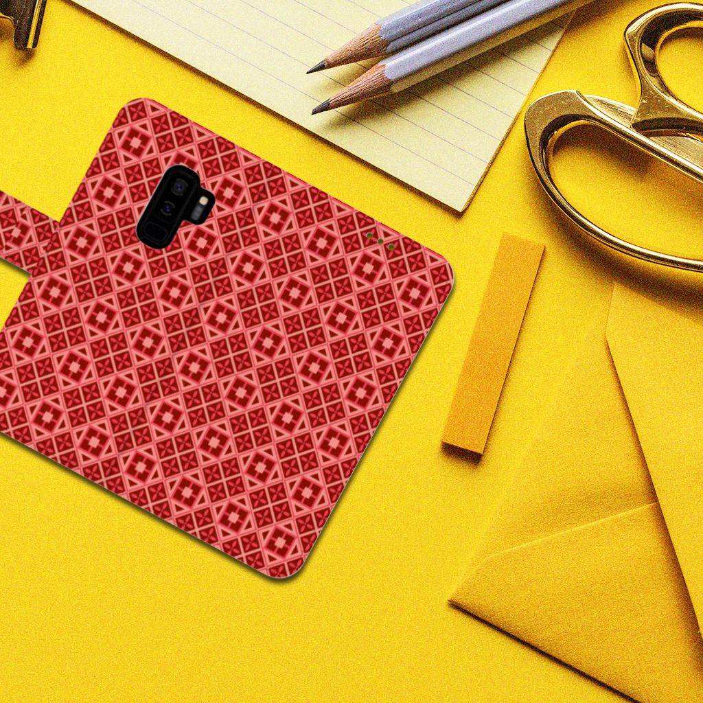 Samsung Galaxy S9 Plus Telefoon Hoesje Batik Rood